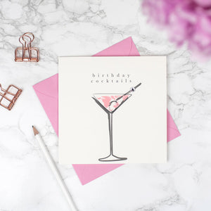 'Birthday Cocktails' Swarovski Card