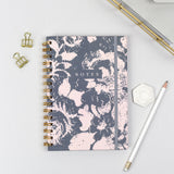 Grey and Blush Floral Luxe Hardback Notebook